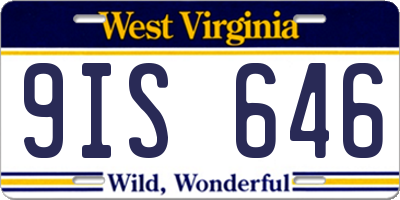 WV license plate 9IS646