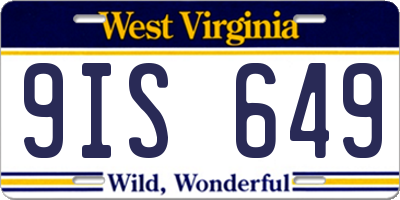 WV license plate 9IS649