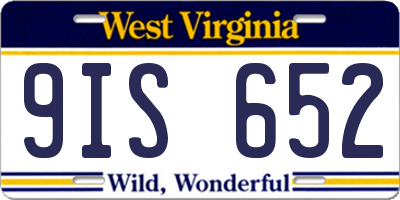 WV license plate 9IS652