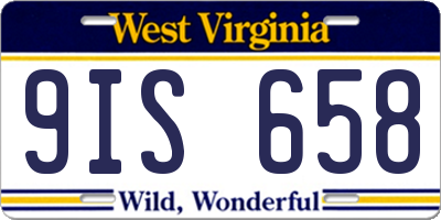 WV license plate 9IS658