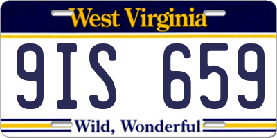 WV license plate 9IS659