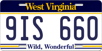 WV license plate 9IS660