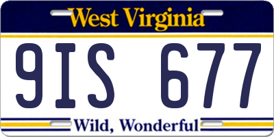 WV license plate 9IS677