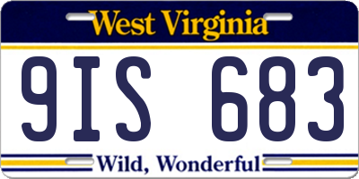 WV license plate 9IS683