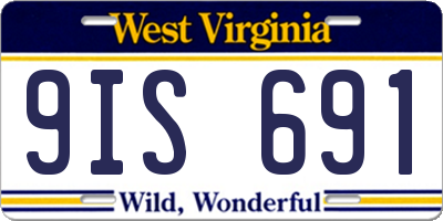 WV license plate 9IS691