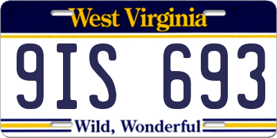WV license plate 9IS693