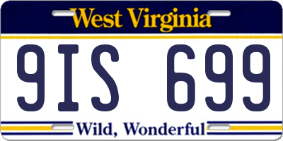 WV license plate 9IS699