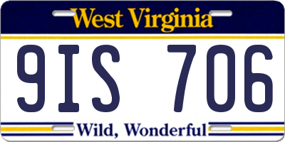 WV license plate 9IS706