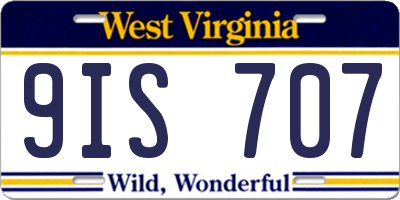 WV license plate 9IS707