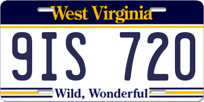 WV license plate 9IS720