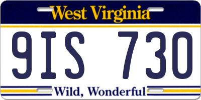 WV license plate 9IS730