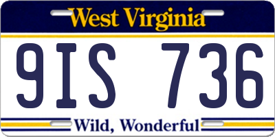 WV license plate 9IS736