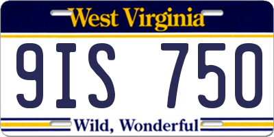 WV license plate 9IS750