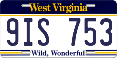 WV license plate 9IS753