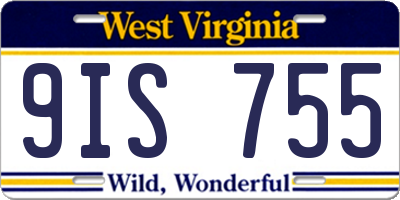WV license plate 9IS755