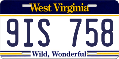 WV license plate 9IS758