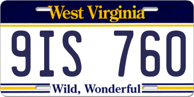 WV license plate 9IS760