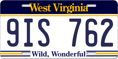 WV license plate 9IS762