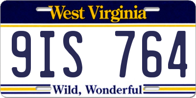 WV license plate 9IS764