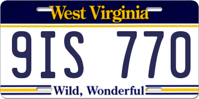 WV license plate 9IS770