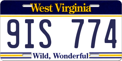 WV license plate 9IS774