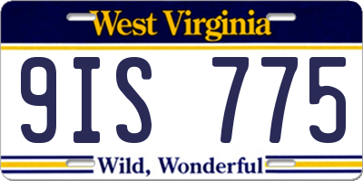 WV license plate 9IS775