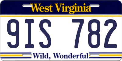 WV license plate 9IS782