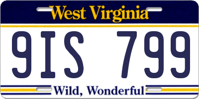 WV license plate 9IS799