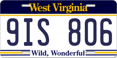 WV license plate 9IS806