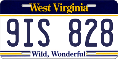 WV license plate 9IS828