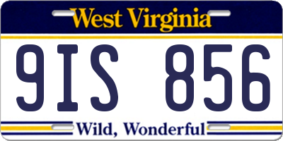 WV license plate 9IS856