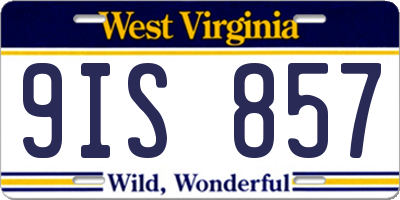 WV license plate 9IS857