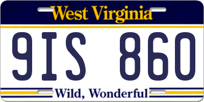 WV license plate 9IS860