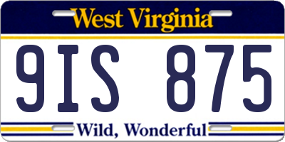 WV license plate 9IS875