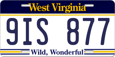 WV license plate 9IS877