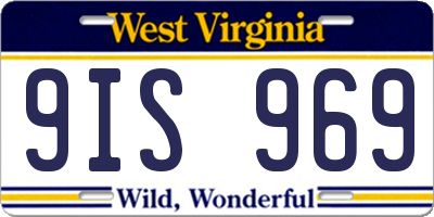 WV license plate 9IS969