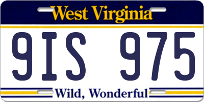 WV license plate 9IS975