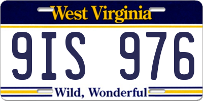 WV license plate 9IS976