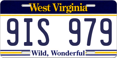 WV license plate 9IS979