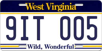 WV license plate 9IT005