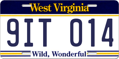 WV license plate 9IT014
