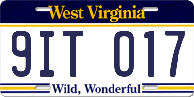 WV license plate 9IT017
