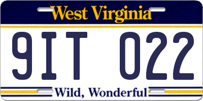 WV license plate 9IT022