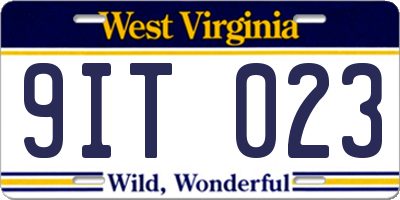 WV license plate 9IT023