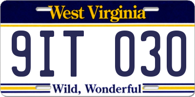 WV license plate 9IT030