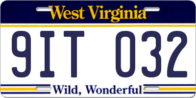 WV license plate 9IT032