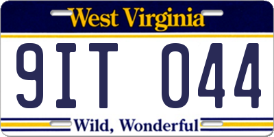 WV license plate 9IT044
