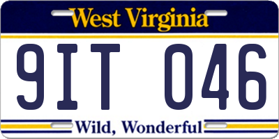 WV license plate 9IT046