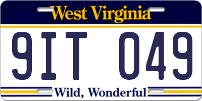 WV license plate 9IT049