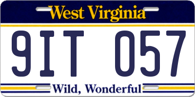 WV license plate 9IT057